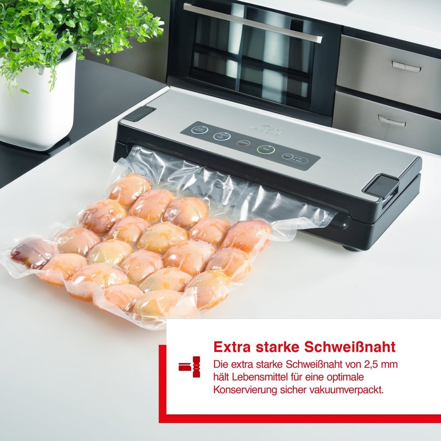 Solis Vac Premium Vakuumierer mit extra starker 2,5 mm Schweißnaht für sichere Lebensmittelkonservierung