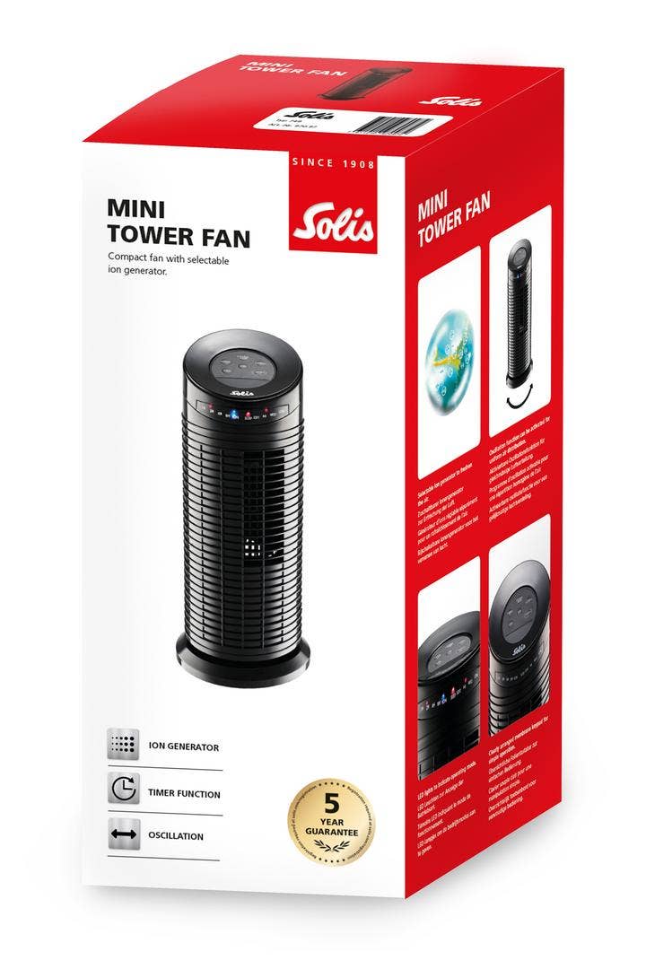 Solis Tower Fan, schwarz