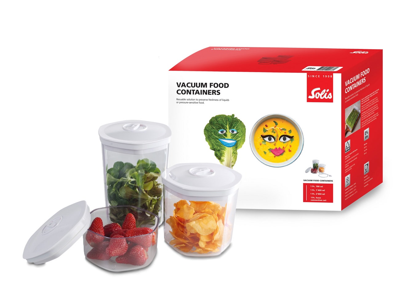 Solis Les récipients sous vide (Lot de 3 récipients)