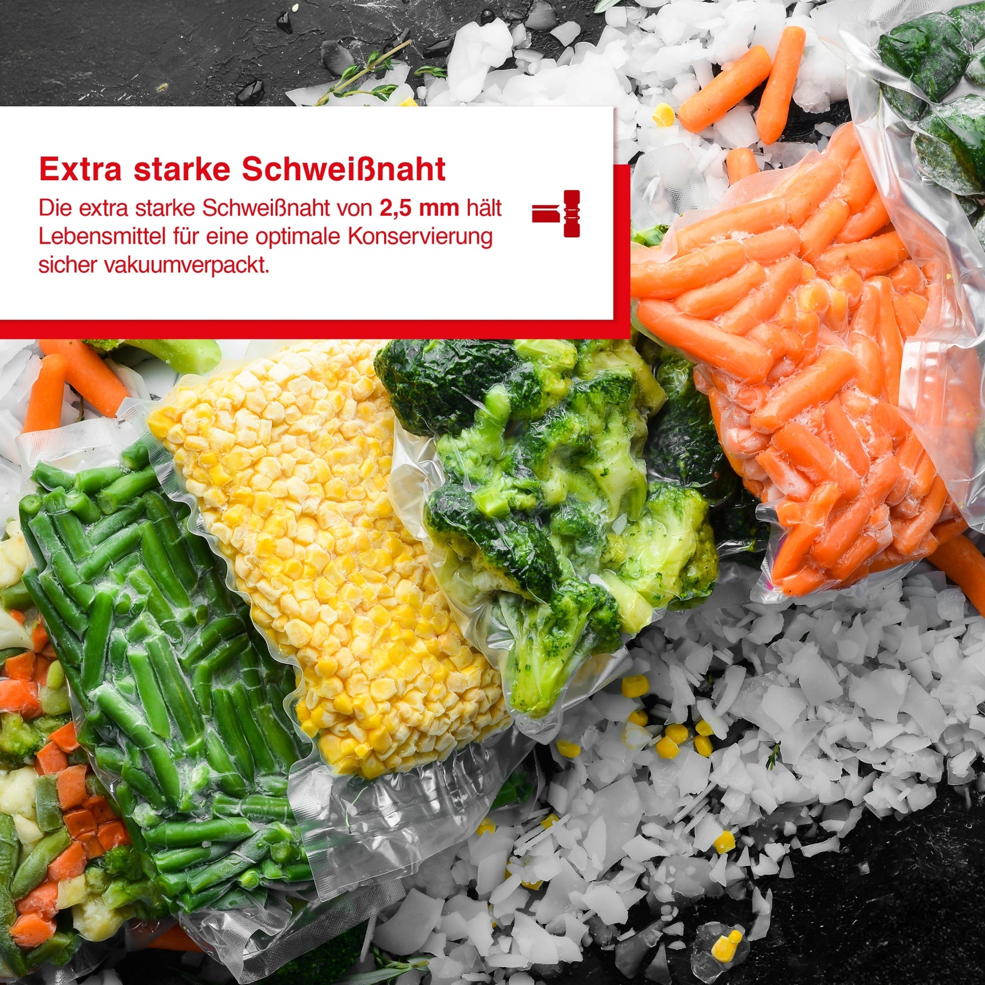 Extra starke 2,5 mm Schweißnaht des Solis EasyVac Pro für optimale Konservierung