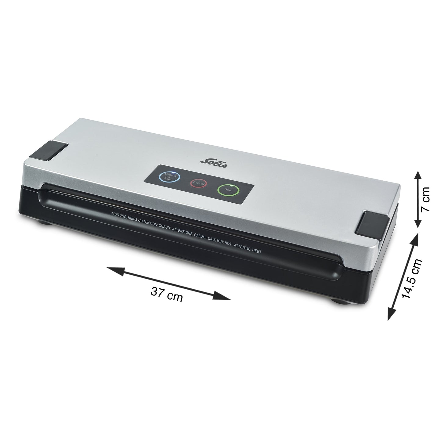 Solis Vac Smart Vakuumierer mit den Maßen 37 x 14.5 x 7 cm