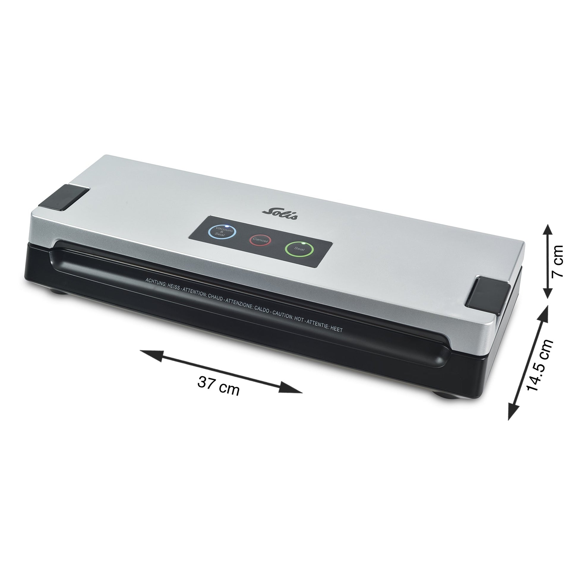 Solis Vac Smart Vakuumierer mit den Maßen 37 x 14.5 x 7 cm